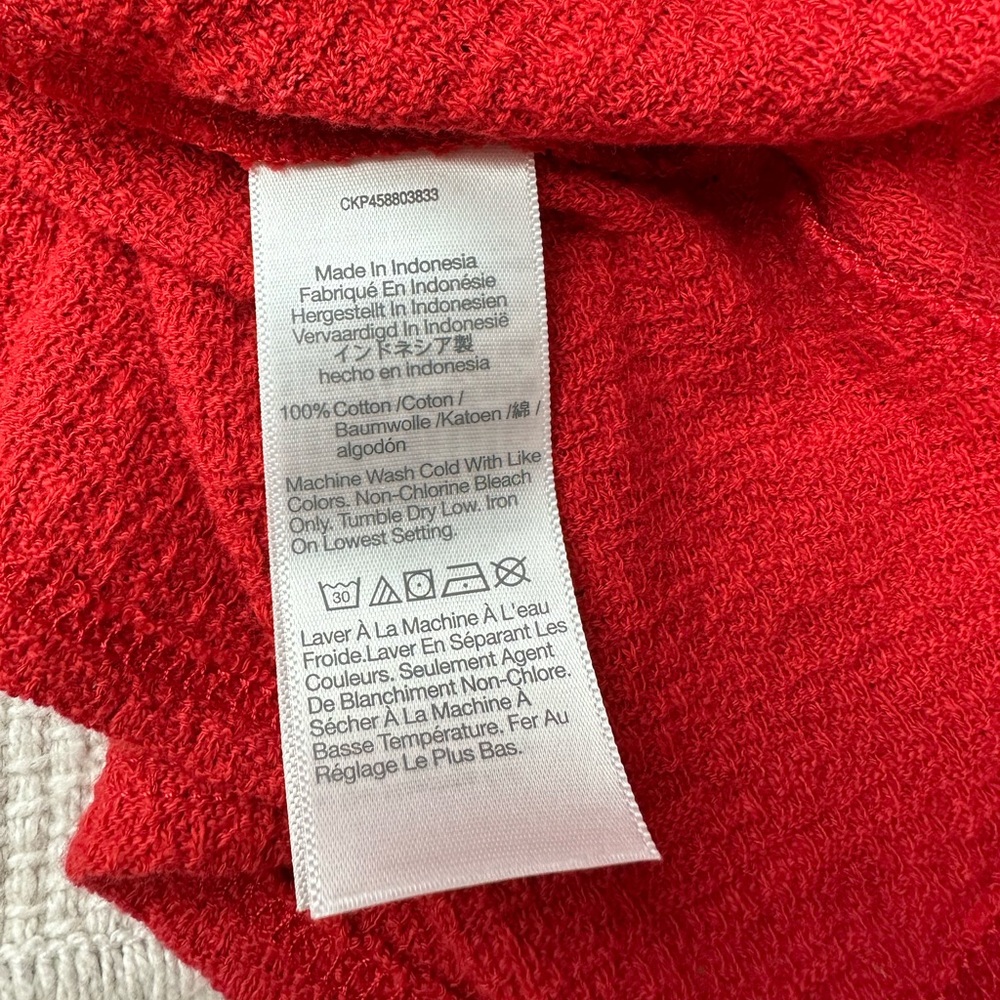 MADEWELL Red Square Neck Puffy Sleeve Babydoll Top | Size Medium - Picture 9 of 11